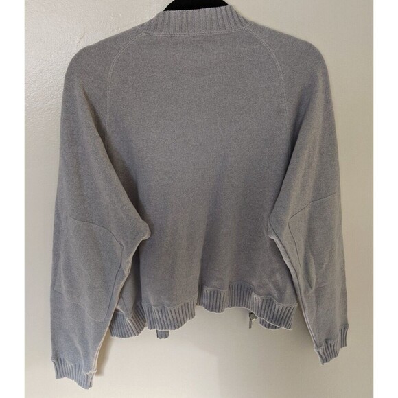 Vintage Eddie Bauer Women's Sweater Gray Full Zip 100% Cotton Made In USA Large - Picture 2 of 12
